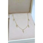 Collier Or Jaune - Pampilles Clés Serties de Pierres – or 18 carats | Tariki