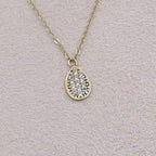 Collier Or Jaune - Pendentif Goutte Serti de Pierres – or 18 carats | Tariki