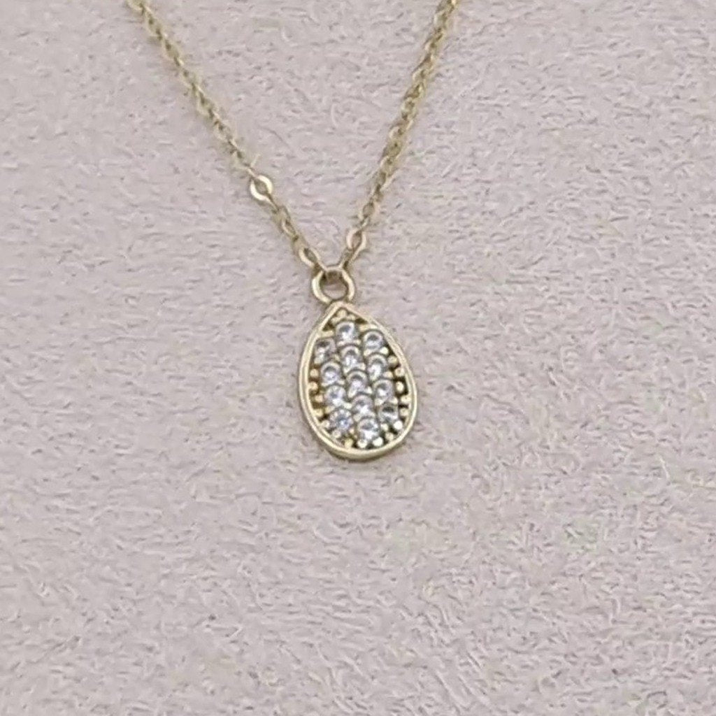 Collier Or Jaune - Pendentif Goutte Serti de Pierres – or 18 carats | Tariki