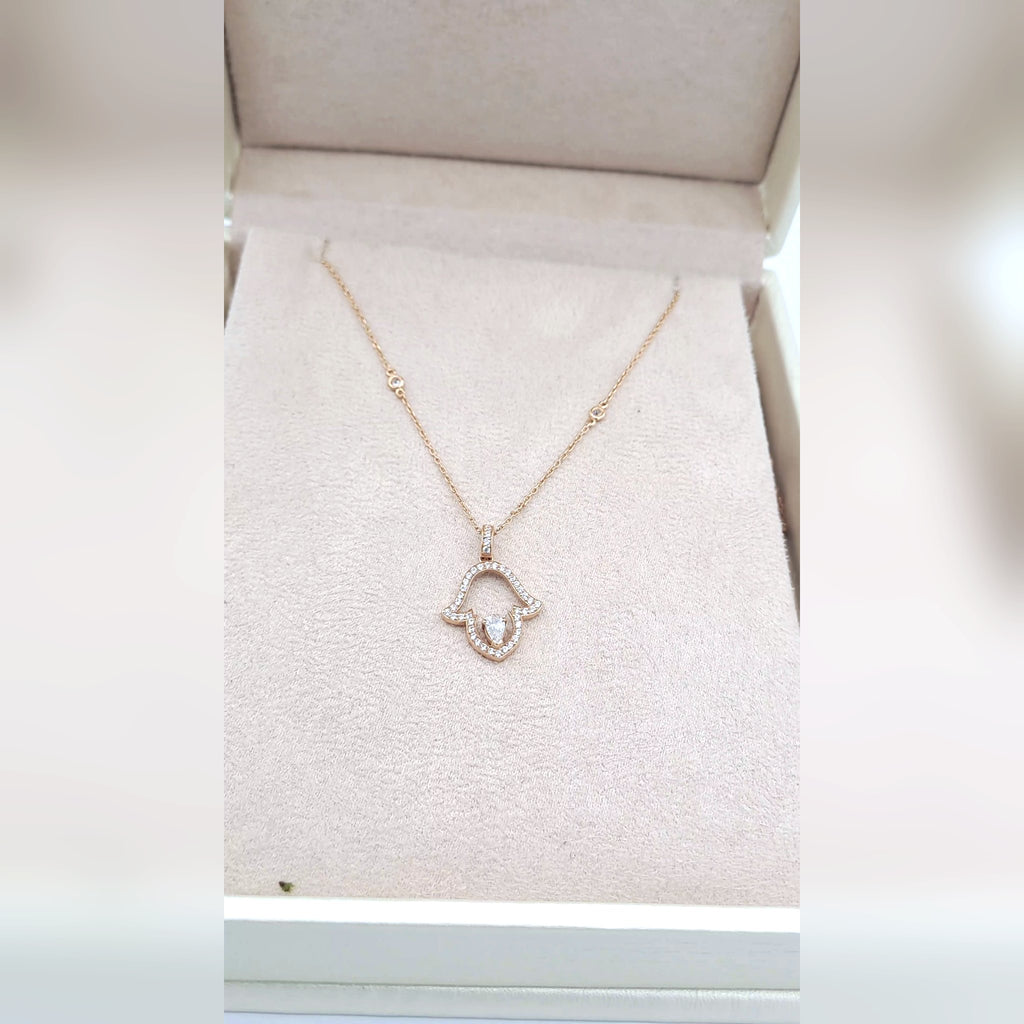 Collier Or Jaune - Pendentif Ouvert Serti, Pierre Goutte – or 18 carats | Tariki