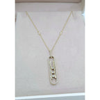 Collier Or Jaune - Pendentif Ovale Allongé Serti, Pierres Mobiles – or 18 carats | Tariki