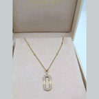 Collier Or Jaune - Pendentif Ovale Serti, Pierre Mobile – or 18 carats | Tariki