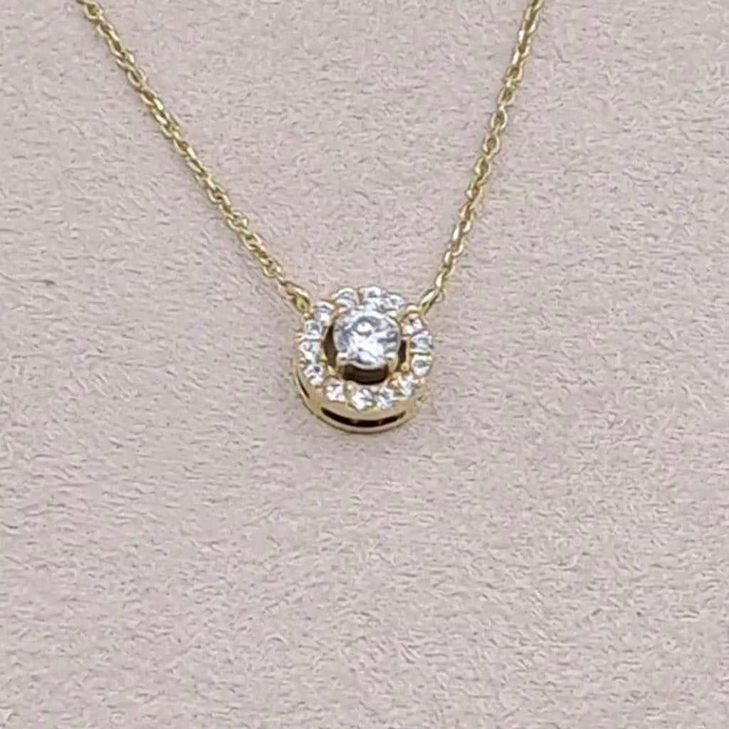 Collier Or Jaune - Pendentif Solitaire Serti – or 18 carats | Tariki
