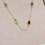 Collier Or Jaune - Pierres de Couleur Serties en Station – or 18 carats | Tariki