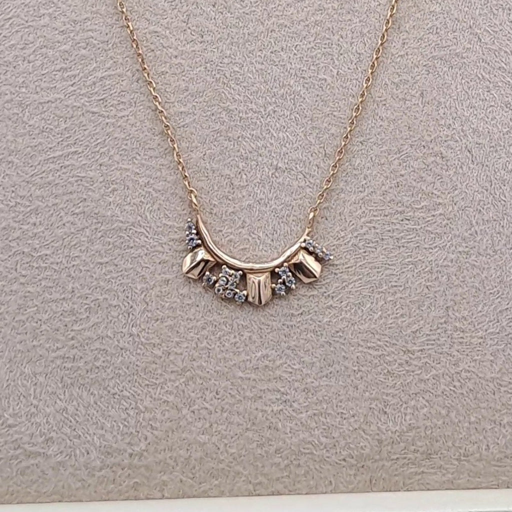 Collier Or Rose - Barrette de Pierres Baguettes Serties – or 18 carats | Tariki