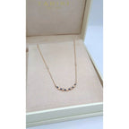 Collier Or Rose - Barrette de Pierres Bleues et Blanches Serties – or 18 carats | Tariki