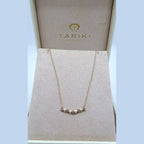 Collier Or Rose - Barrette de Pierres Rondes Serties – or 18 carats | Tariki