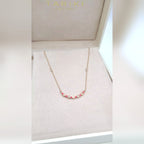 Collier Or Rose - Barrette de Pierres Rouges et Blanches Serties – or 18 carats | Tariki