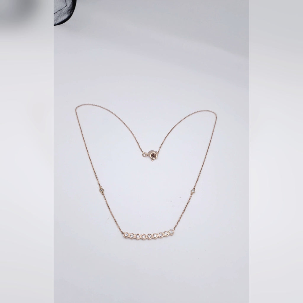 Collier Or Rose - Barrette Sertie de Pierres – or 18 carats | Tariki