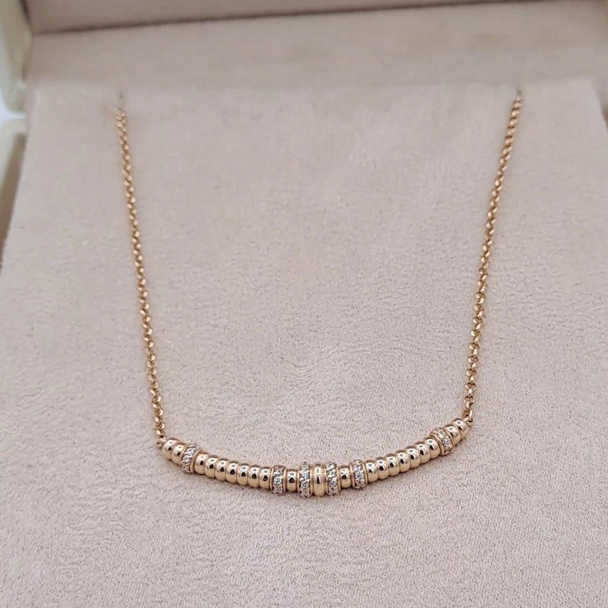 Collier Or Rose - Barrette Sertie de Pierres – or 18 carats | Tariki