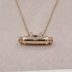 Collier Or Rose - Pendentif Barrette Sertie, Pierres Mobiles – or 18 carats | Tariki