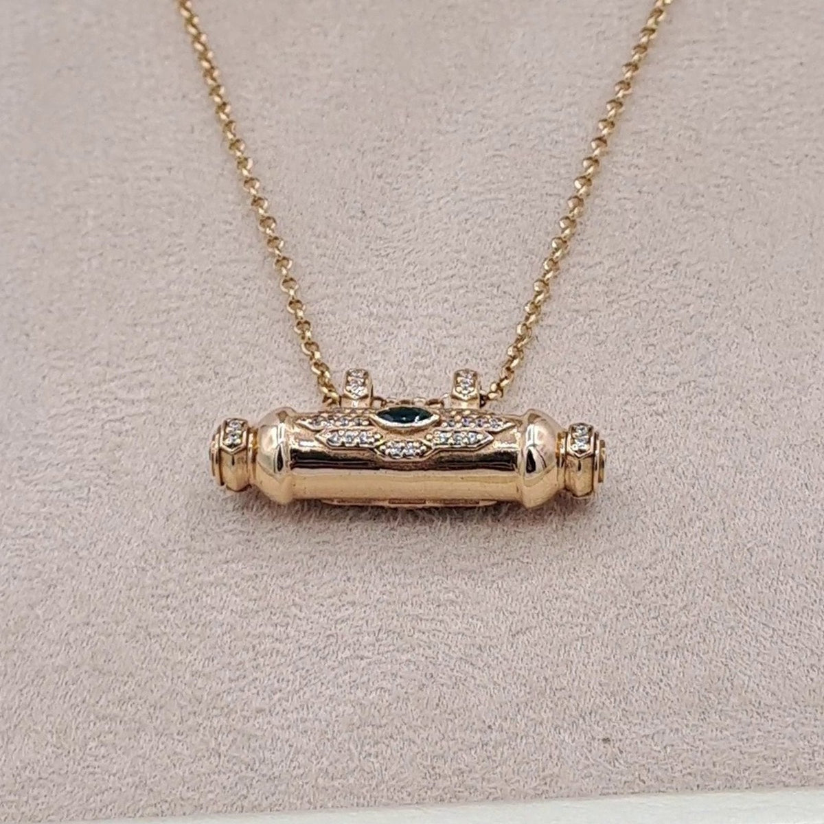 Collier Or Rose - Pendentif Barrette Sertie, Pierres Mobiles – or 18 carats | Tariki