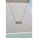 Collier Or Rose - Pendentif Barrette Sertie, Pierres Mobiles – or 18 carats | Tariki