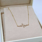 Collier Or Rose - Pendentif Battement de Cœur Serti de Pierres – or 18 carats | Tariki