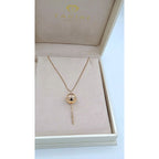 Collier Or Rose - Pendentif Boule Sertie et Tige Torsadée – or 18 carats | Tariki