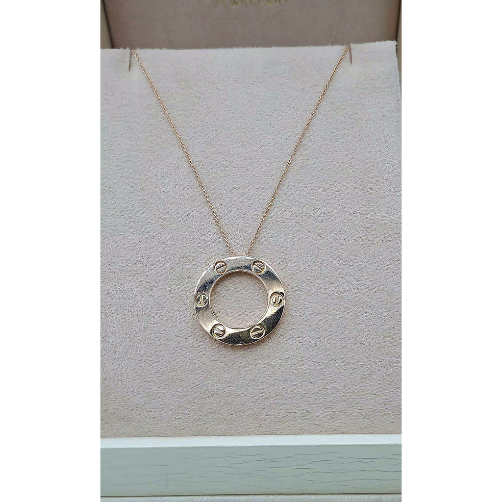 Collier Or Rose - Pendentif Cercle Vis – or 18 carats | Tariki