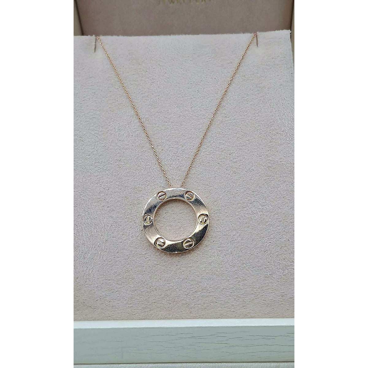 Collier Or Rose - Pendentif Cercle Vis – or 18 carats | Tariki