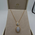 Collier Or Rose - Pendentif Double Ovale Serti de Pierres – or 18 carats | Tariki