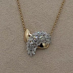 Collier Or Rose - Pendentif Feuille Pavée de Pierres, Or Blanc – or 18 carats | Tariki