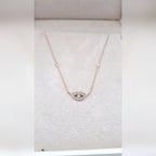 Collier Or Rose - Pendentif Œil Serti de Pierres – or 18 carats | Tariki