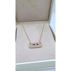 Collier Or Rose - Pendentif Ovale Pavé, Pierre Mobile – or 18 carats | Tariki