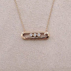 Collier Or Rose - Pendentif Ovale Serti, Pierres Mobiles – or 18 carats | Tariki