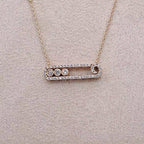 Collier Or Rose - Pendentif Ovale Serti, Pierres Mobiles – or 18 carats | Tariki