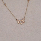 Collier Or Rose - Pendentif Papillon Serti de Pierres – or 18 carats | Tariki