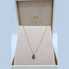 Collier Or Rose - Pendentif Pierre Verte Ovale Sertie – or 18 carats | Tariki