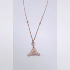 Collier Or Rose - Pendentif Triangle Serti de Pierres, Pampilles – or 18 carats | Tariki