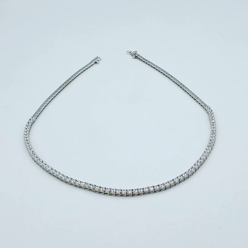 Collier Rivière Or Blanc - Serti de Pierres – or 18 carats | Tariki