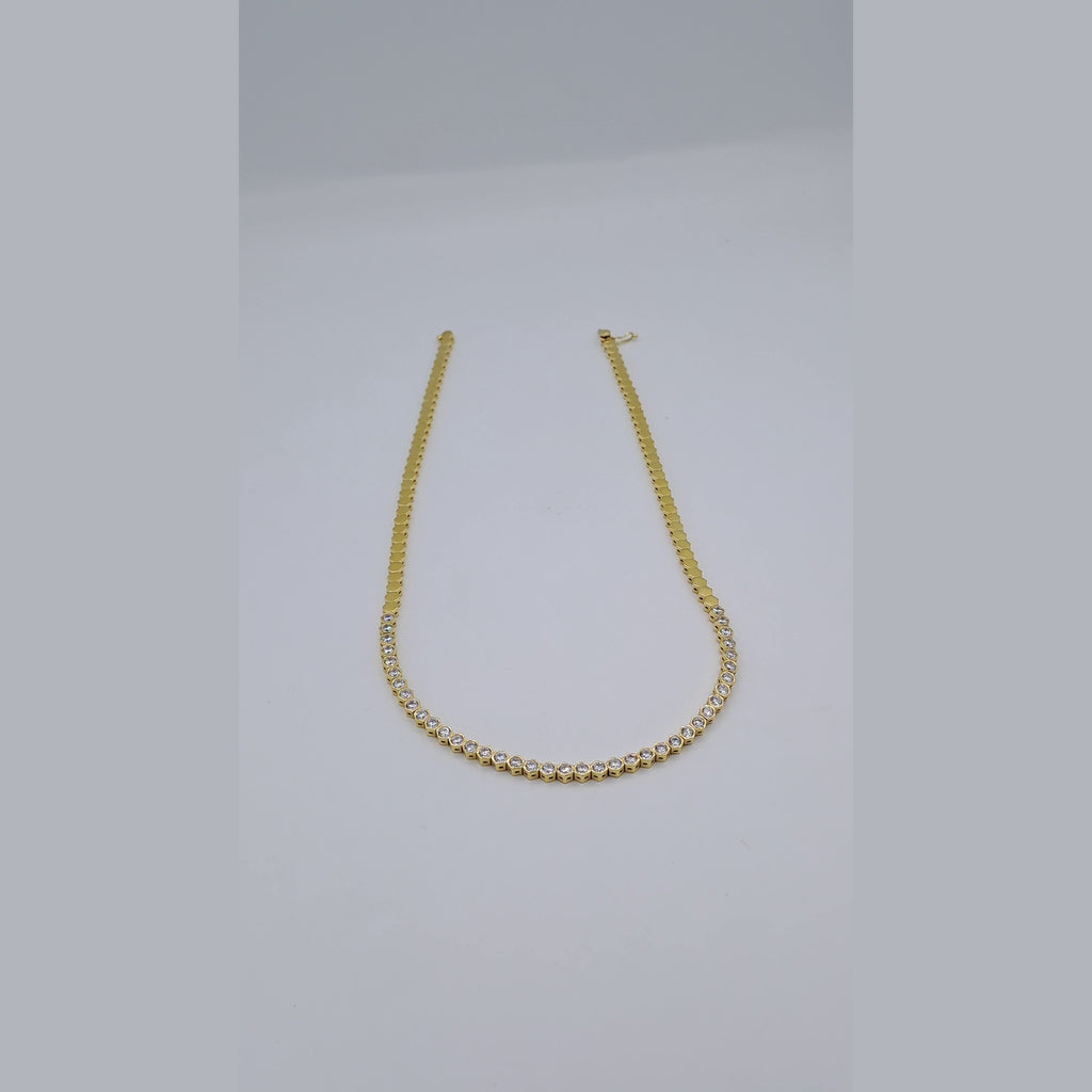 Collier Rivière Or Jaune - Serti de Pierres – or 18 carats | Tariki