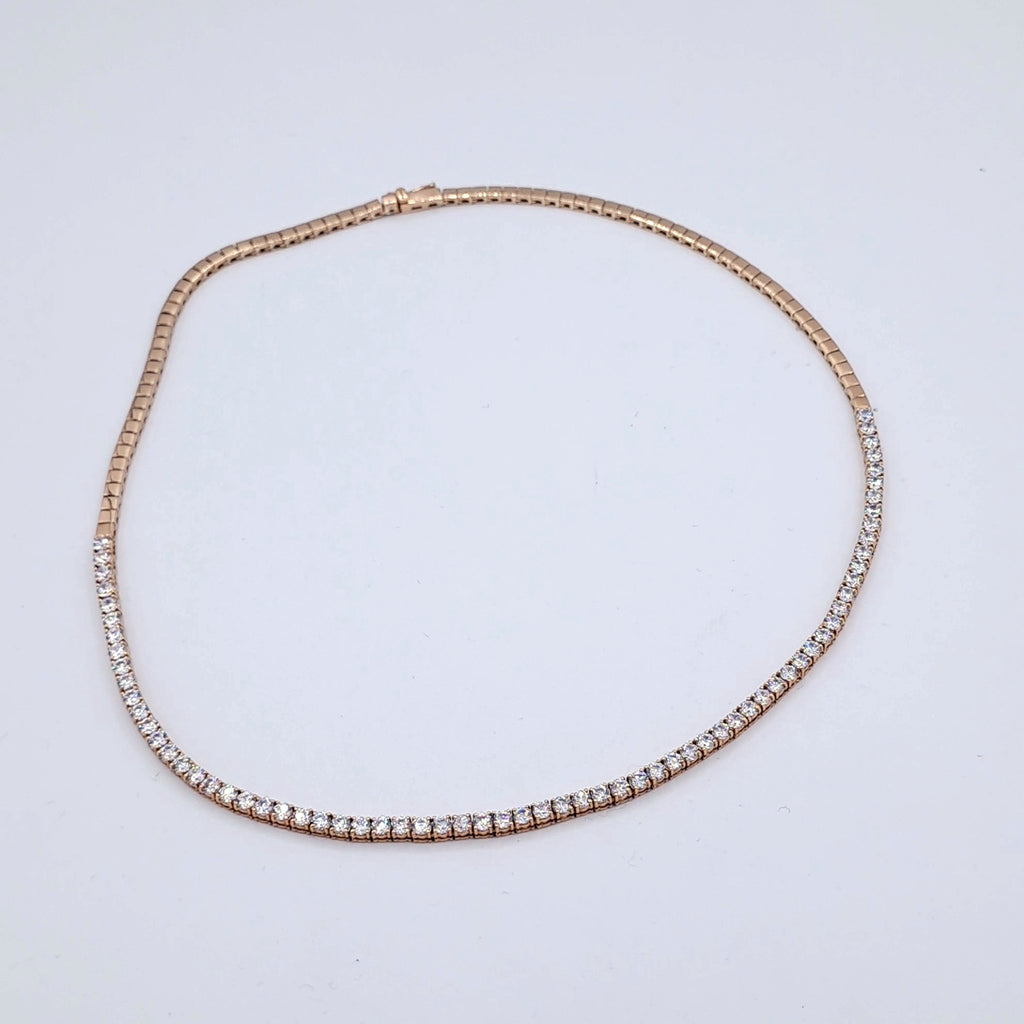 Collier Rivière Or Rose - Serti de Pierres – or 18 carats | Tariki