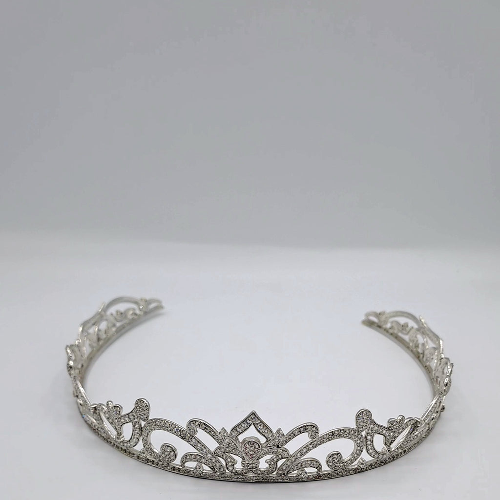 Couronne Diadème Or Blanc - Pavée de Pierres – or 18 carats | Tariki