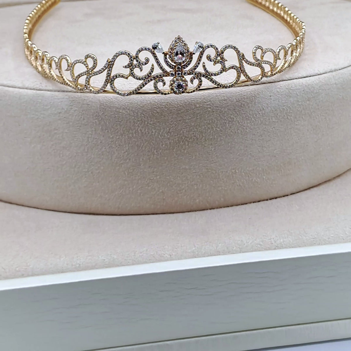 Couronne Diadème Or Rose - Sertie de Pierres – or 18 carats | Tariki