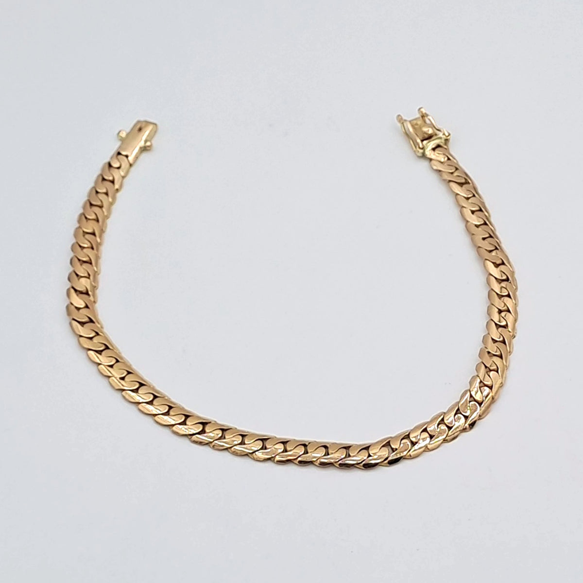 Gourmette Maille Cubaine Or Rose – or 18 carats | Tariki
