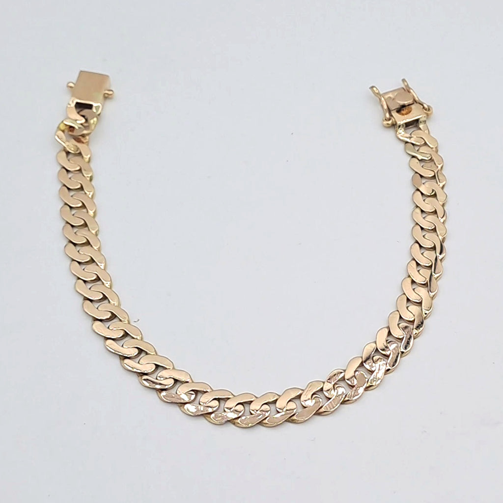 Gourmette Maille Cubaine Or Rose – or 18 carats | Tariki