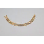 Gourmette Maille Plate Or Rose - Sertie de Pierres – or 18 carats | Tariki