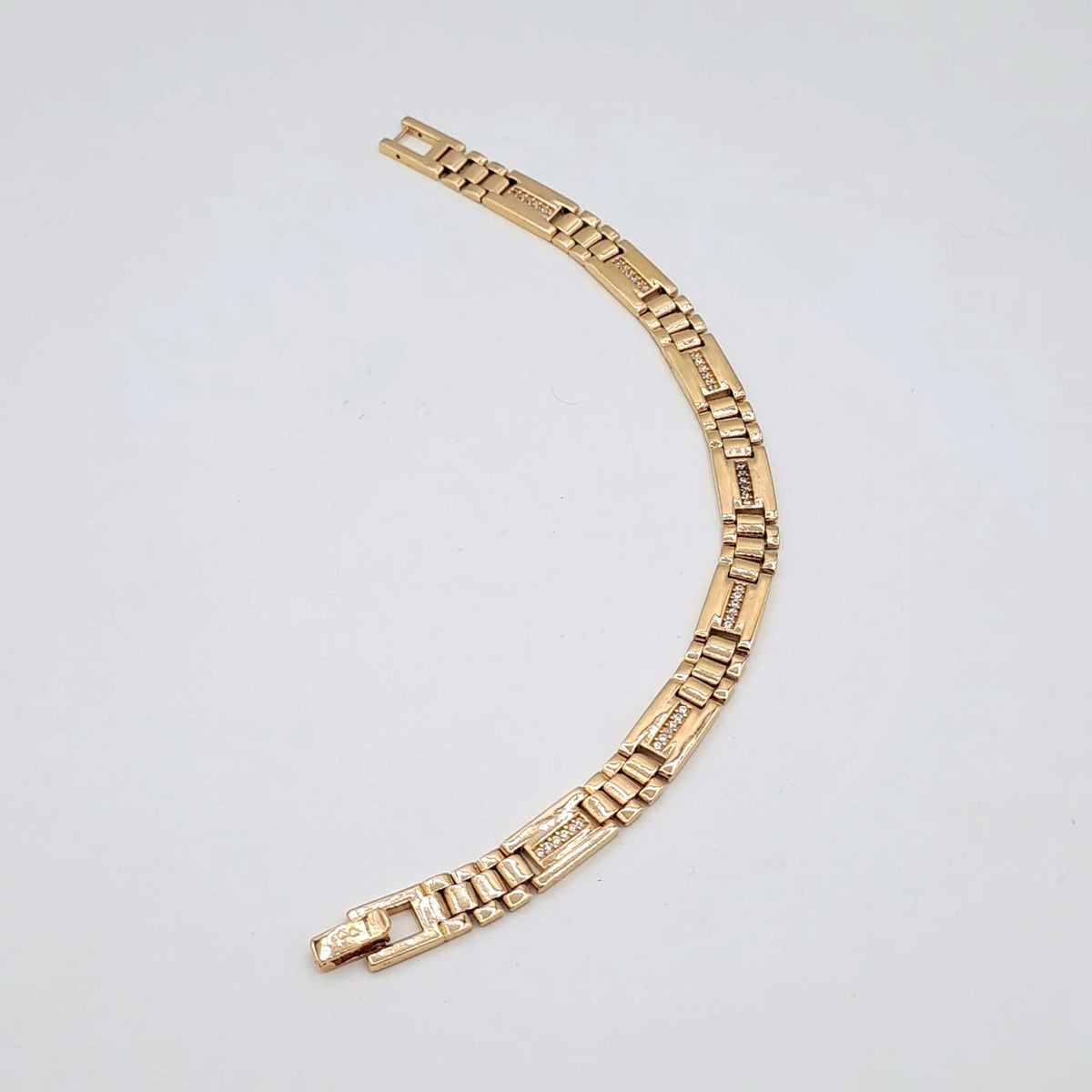 Gourmette Maillons Or Rose - Sertie de Pierres – or 18 carats | Tariki