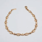 Gourmette Maillons Ovales Or Rose - Sertis de Pierres – or 18 carats | Tariki