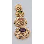 Pendentif Beldi Quatre Rosaces Ajourées Or Rose - Serties de Pierres de Couleur – or 18 carats | Tariki