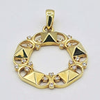 Pendentif Cercle Pyramides Or Jaune - Serti de Pierres – or 18 carats | Tariki