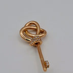 Pendentif Clé Nœud Or Rose - Sertie de Pierres – or 18 carats | Tariki