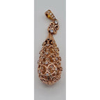Pendentif Goutte Ajourée et Ciselée Or Rose - Sertie de Pierres – or 18 carats | Tariki