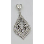 Pendentif Goutte Ajourée Or Blanc - Pavée de Pierres – or 18 carats | Tariki