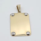 Pendentif Plaque Rectangulaire à Vis Or Jaune – or 18 carats | Tariki
