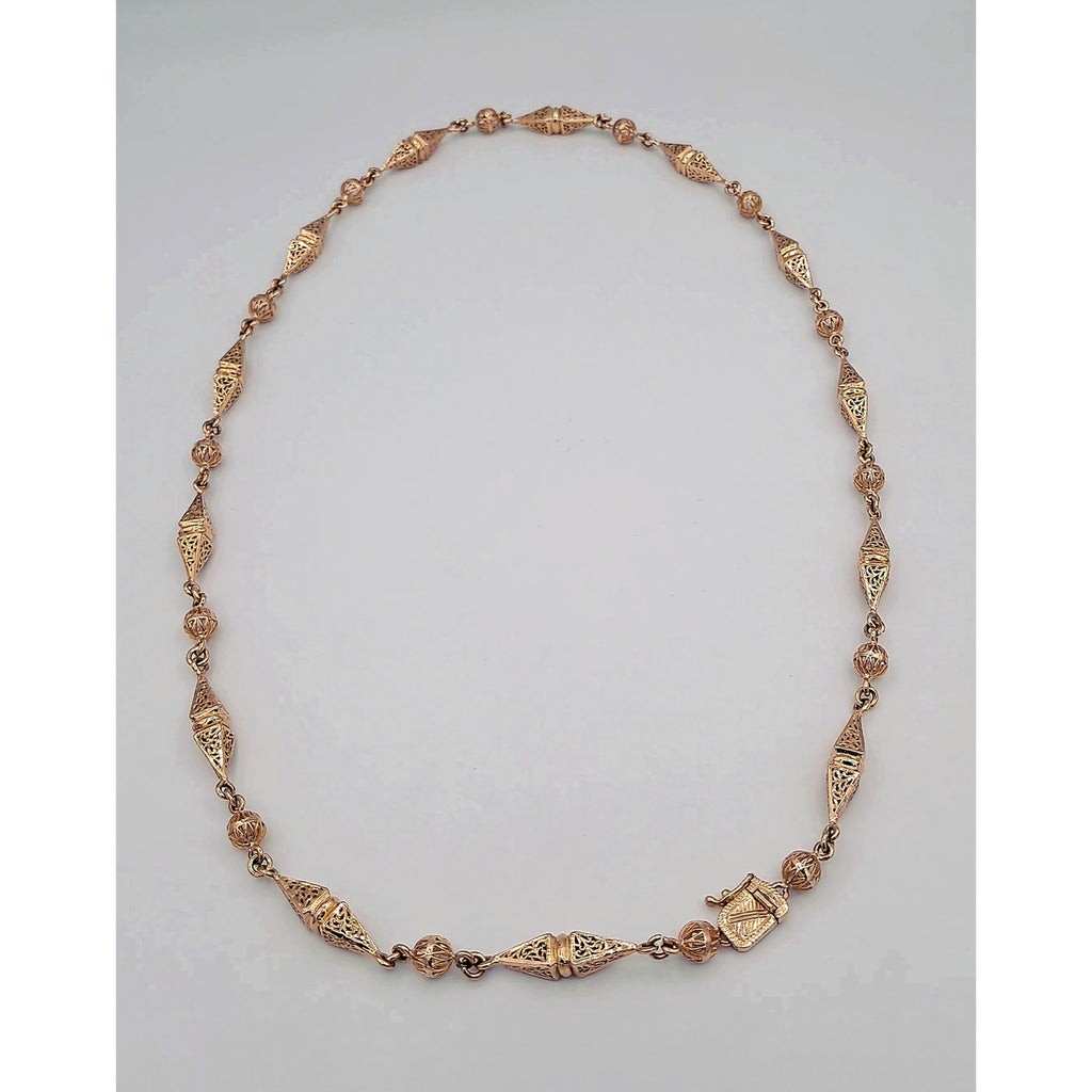 Sautoir Beldi Ciselé Or Rose - Maillons Ajourés – or 18 carats | Tariki