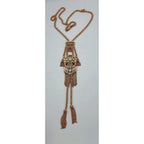 Sautoir Beldi Or Rose - Pendentif Rosace Serti, Pompons – or 18 carats | Tariki