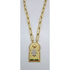 Sautoir Maillons Or Jaune - Pendentif Porte Marocaine Sertie – or 18 carats | Tariki