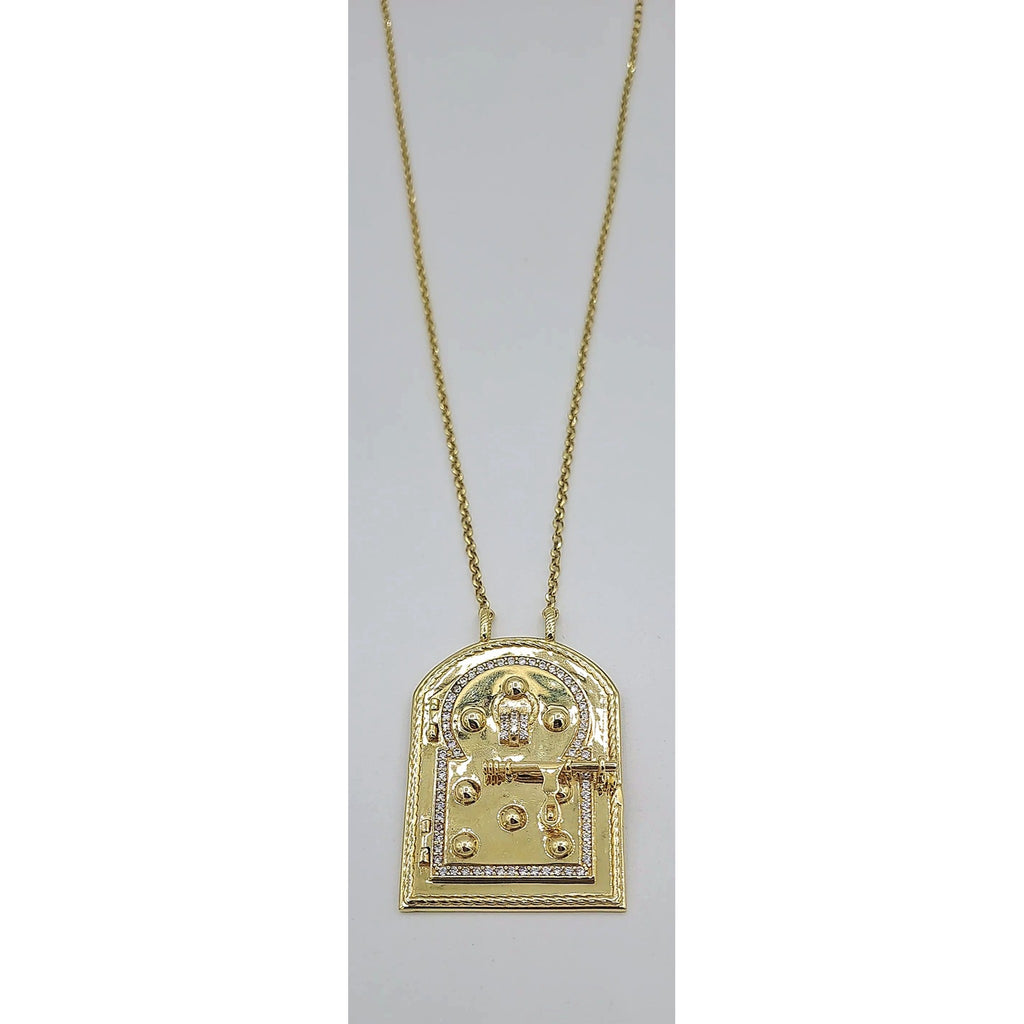 Sautoir Or Jaune - Pendentif Porte Marocaine Sertie – or 18 carats | Tariki